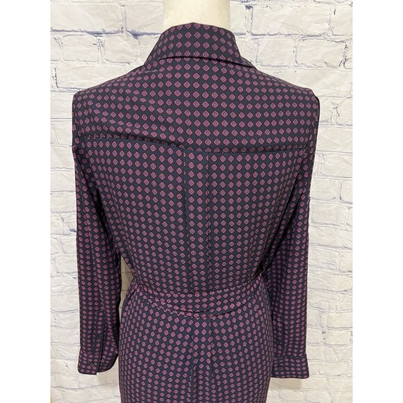 Express long sleeve Button Down pattern shirt dress with belt size small - Picture 5 of 7